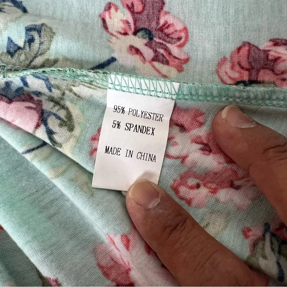Women's Size XL Short Sleeve Pleated‎ Casual Shirt Floral Dress NWOT - Picture 11 of 13